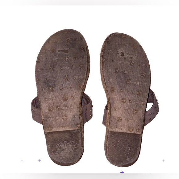 RESTRICTED rhinestone bling cork espadrille sandal women’s shoe size 9 - Picture 8 of 17